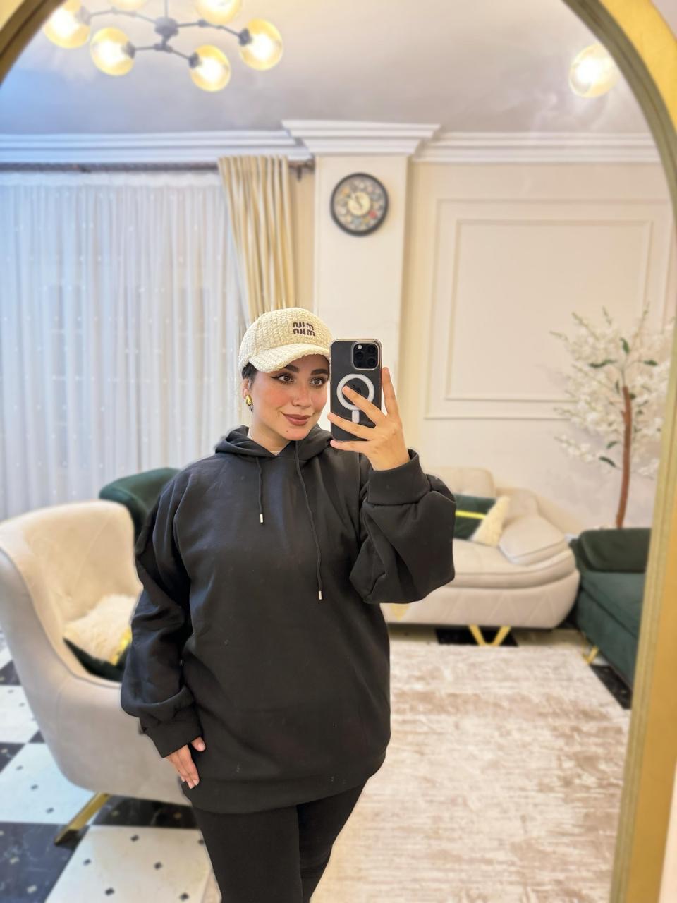 هودى اسود فرى سايز