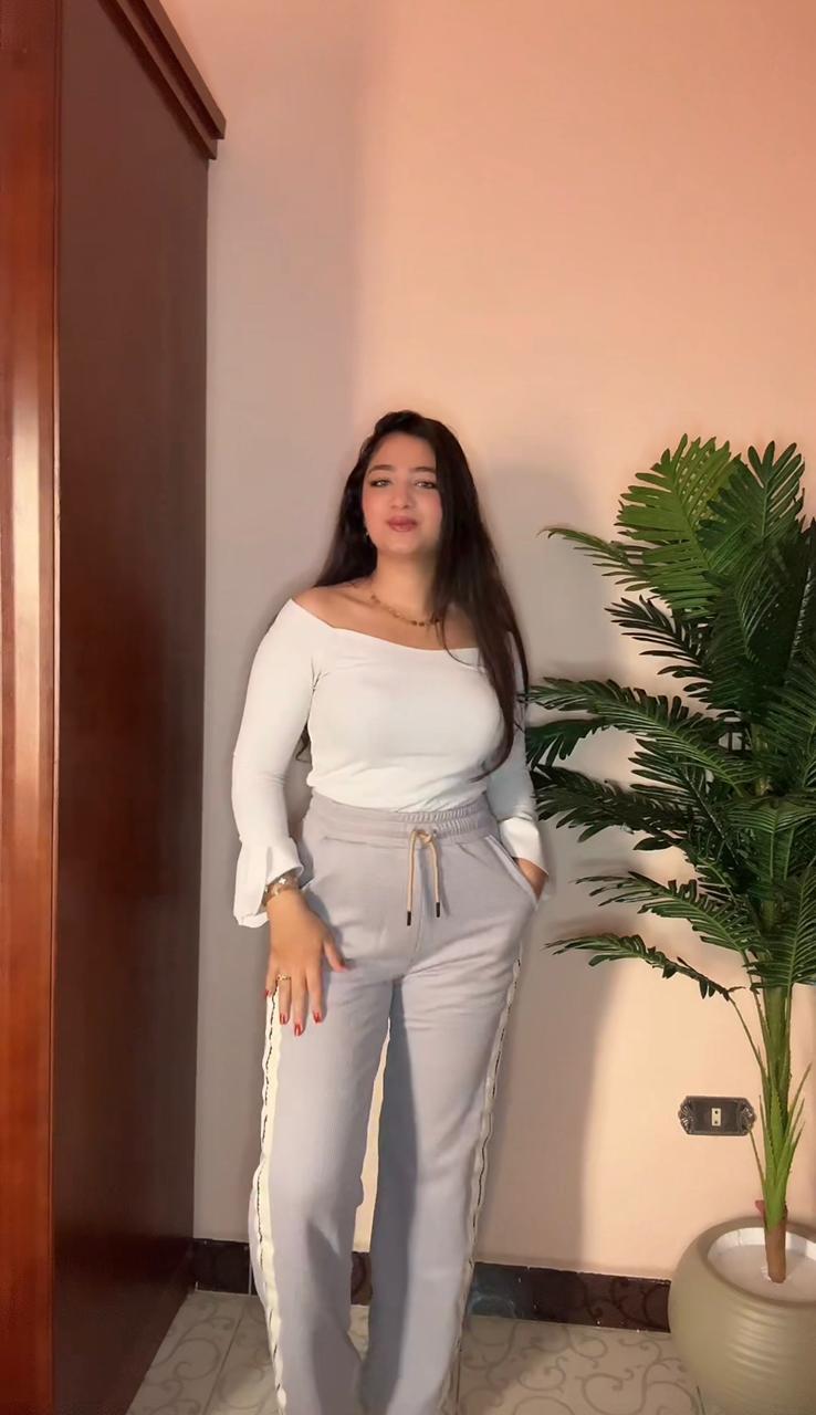 بنطلون وايد ليج جراي