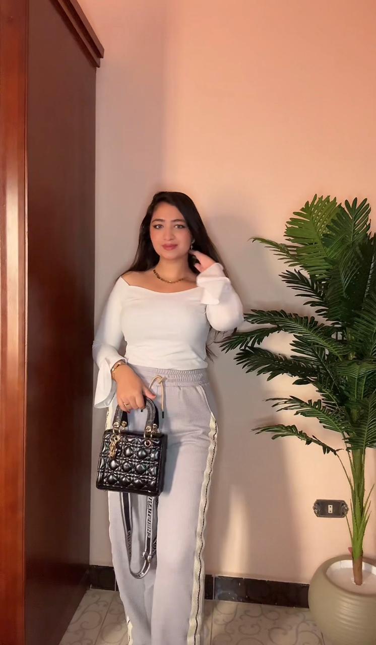 بنطلون وايد ليج جراي