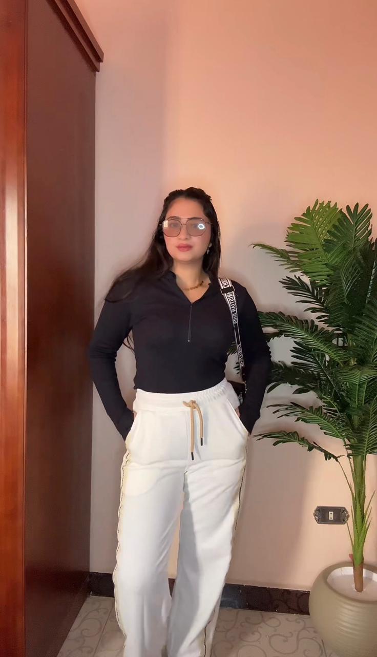 بنطلون وايد ليج ابيض